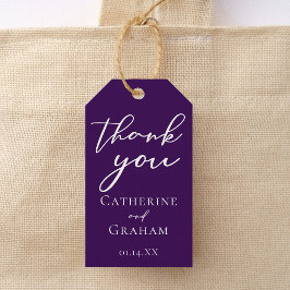 Etiquetas Para Regalos Boda de la noche de la tipografía blanca morada re