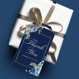 Etiquetas Para Regalos Boda de la noche elegante de la floral de oro azul