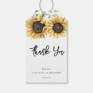 Etiquetas Para Regalos Boda de la vegetación del guión del girasol Gracia