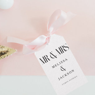 Etiquetas Para Regalos Boda de Moda minimalista Diseño Blanco Gracias