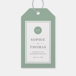 Etiquetas Para Regalos Boda de monograma redondo clásico de color editabl