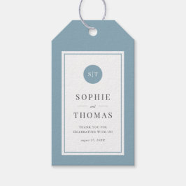 Etiquetas Para Regalos Boda de monograma redondo clásico de color editabl