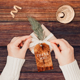 Etiquetas Para Regalos Boda de Monograma Rústico de Árbol de Madera Graci