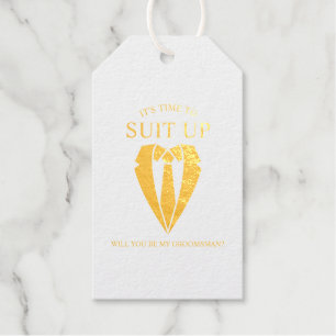 Etiquetas Para Regalos Boda de oro Demanda y propuesta de tie Groomsman