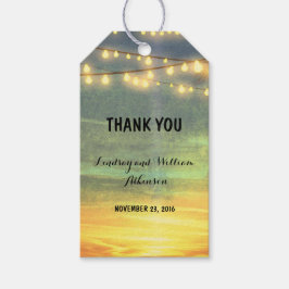 Etiquetas Para Regalos Boda de palmeras de playa de String Lights