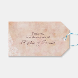 Etiquetas Para Regalos Boda de papel antiguo de Rosas de encaje de época