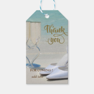 Etiquetas Para Regalos Boda de Playa Elegante en Vidrio, Tacones Altos Gr