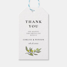 Etiquetas Para Regalos Boda de rama de olivo moderno