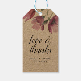 Etiquetas Para Regalos Boda de ramo rosa floral Gracias Tags de regalo