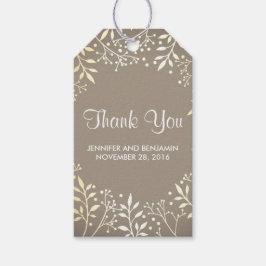 Etiquetas Para Regalos boda de Relieve metalizado de oro del aliento del