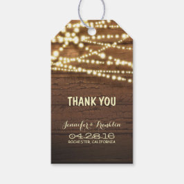Etiquetas Para Regalos Boda de Rustic Barn Wood String Lights
