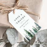 Etiquetas Para Regalos Boda de Timber Grove Gracias Por Favor<br><div class="desc">Adjunte estas dulces etiquetas de regalo a tus favores de boda para una manera perfecta de expresar tu amor y agradecimiento. Diseñadas para coordinar con nuestra colección de invitaciones a bodas de Timber Grove, estas etiquetas de moda invernal cuentan con una fila de pinos acuarelas en cazador y verde forestal,...</div>