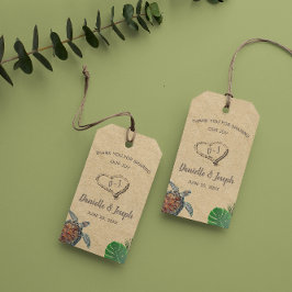 Etiquetas Para Regalos Boda de tortugas tropicales de mar