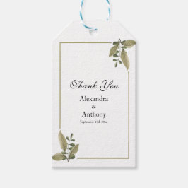 Etiquetas Para Regalos Boda de Verde Minimalista Elegante