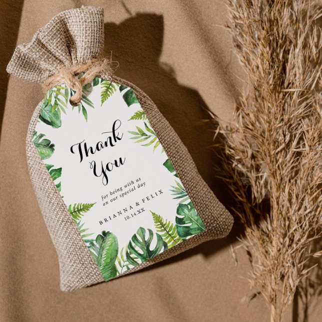 Etiquetas Para Regalos Boda de Verdor Tropical de Destino Gracias (Subido por el creador)