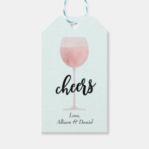 Etiquetas Para Regalos Boda de Vidrio Rosé o Favor de la Ducha