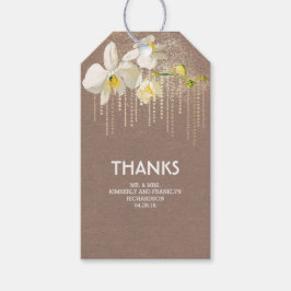 Etiquetas Para Regalos Boda de Vintage de Glam de Oro de Flor Orquídea Bl