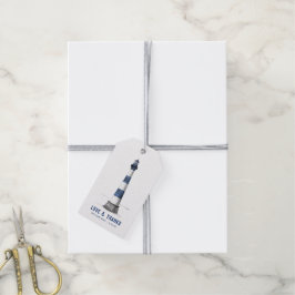 Etiquetas Para Regalos Boda del faro azul y blanco gracias