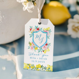 Etiquetas Para Regalos Boda del Monograma Mediterráneo Gracias