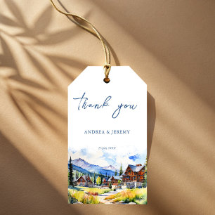 Etiquetas Para Regalos Boda del paisaje montañoso de verano de Colorado