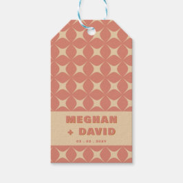 Etiquetas Para Regalos Boda del patrón de Boho Terracotta de Retro Groovy