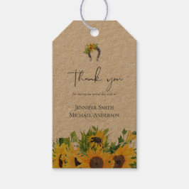 Etiquetas Para Regalos Boda del Sur Rústico de los girasoles del presupue