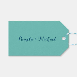 Etiquetas Para Regalos Boda Elegante Azul Clásico Minimalista