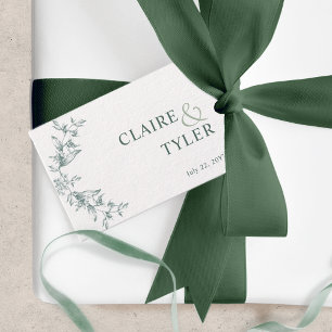 Etiquetas Para Regalos Boda elegante chic verde y blanco