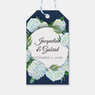 Etiquetas Para Regalos Boda elegante con floral blanca de la marina