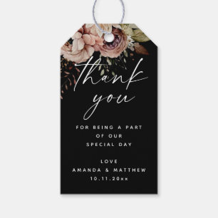 Etiquetas Para Regalos Boda Elegante de Otoño Agradecimiento Floral Boh