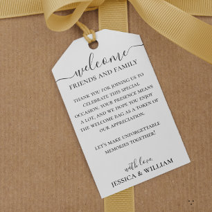 Etiquetas Para Regalos Boda Elegante Script Para Los Huéspedes Bolsa De B