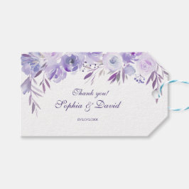Etiquetas Para Regalos Boda floral azul turbio morado claro