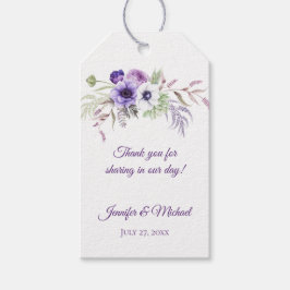 Etiquetas Para Regalos Boda Floral Blanco Purple Lavender Gracias |