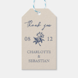 Etiquetas Para Regalos Boda floral de borde azul vintage