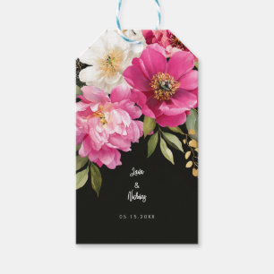 Etiquetas Para Regalos Boda floral de color rosa y blanco