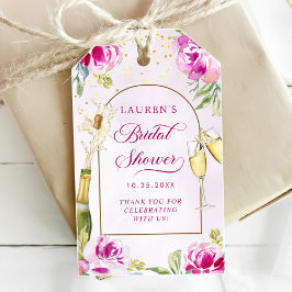 Etiquetas Para Regalos Boda Floral de Copa de Vino