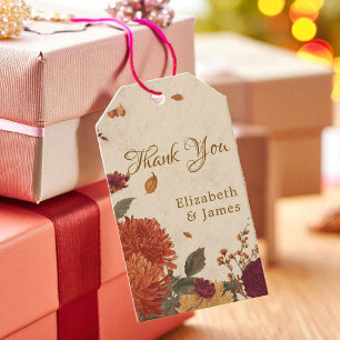 Etiquetas Para Regalos Boda floral de otoño en la frontera de Marigold
