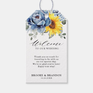 Etiquetas Para Regalos Boda floral de pijama azul turquesa de girasol