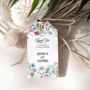 Etiquetas Para Regalos Boda Floral del Jardín de Flores Silvestres Gracia