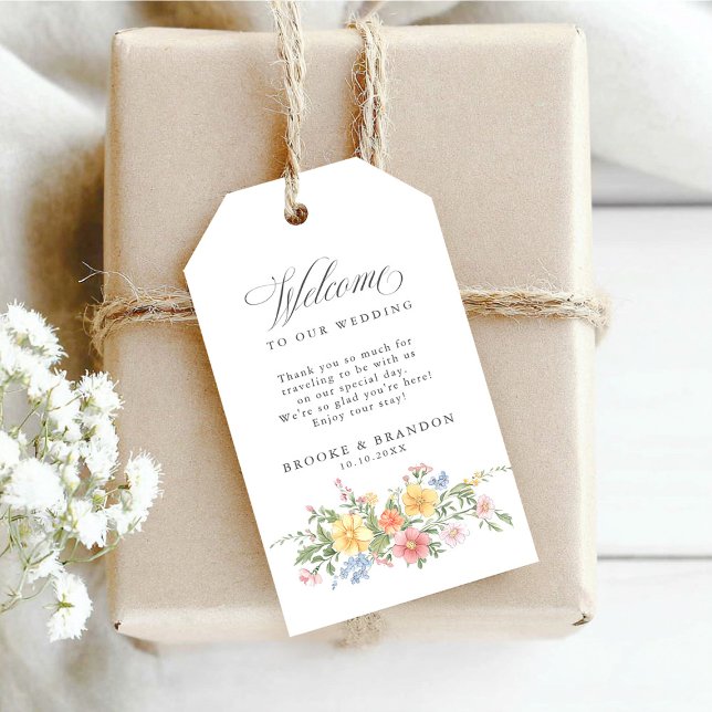 Etiquetas Para Regalos Boda floral del Jardín de primavera del Pastel sua (Soft Pastel Ornate Spring Garden Floral Wedding Welcome favor / Gift Tags)