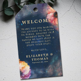 Etiquetas Para Regalos Boda Floral Galaxia Celeste Noche Estrellada Azul