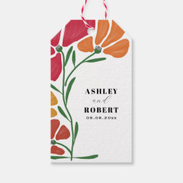 Etiquetas Para Regalos Boda floral luminoso y colorido de Nouveau