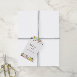 Etiquetas Para Regalos Boda floral moderna de primavera en amarillo, azul