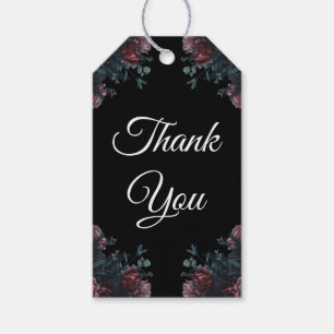 Etiquetas Para Regalos Boda floral oscuro Gothic Black Elegant