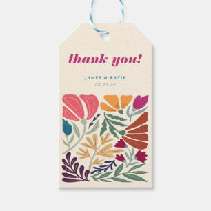 Etiquetas Para Regalos Boda Floral Retro de Moda Boho Moderno Gracias