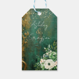 Etiquetas Para Regalos Boda floral romántica de verde esmeralda