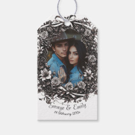 Etiquetas Para Regalos Boda floral rústica, sepia.