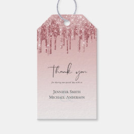 Etiquetas Para Regalos BODA Glitter Rosa Oro Rosado MÁS BARATA