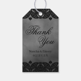 Etiquetas Para Regalos Boda Gótico Medieval Dark Ornate Lace Gracias