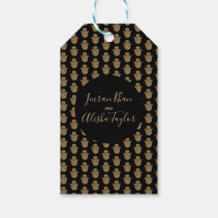 Etiquetas Para Regalos Boda indio Gold hamsa Henna Invitación
